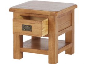 Winchester Oak Lamp Table With Drawer Open Drawer