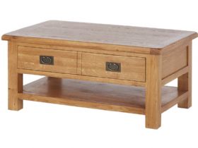 Oak Large Coffee Table With Shelf