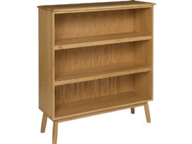 Bascote oak Scandi style bookcase with 2 shelves