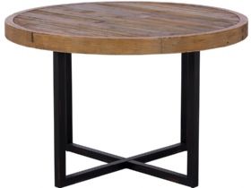 Halstein reclaimed round dining table industrial style