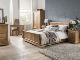 Flagbury solid oak bedroom collection with sleigh bed