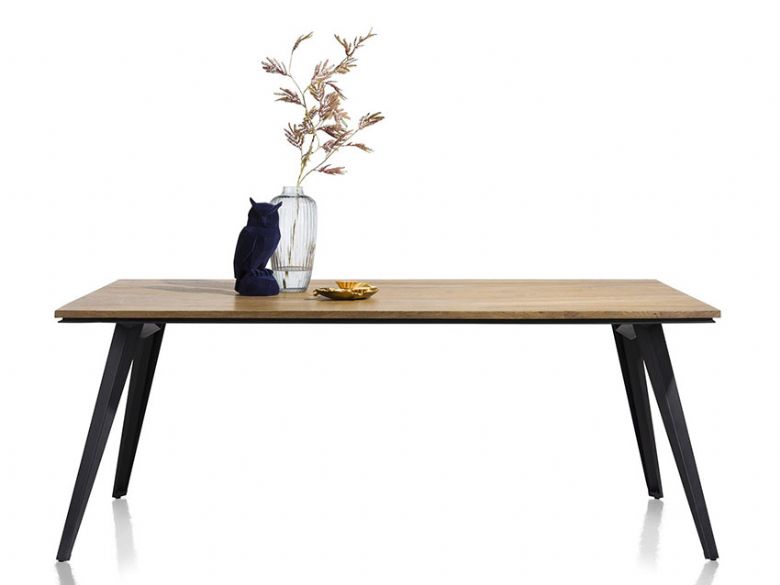 Habufa City natural and black dining table available at Lee Longlands