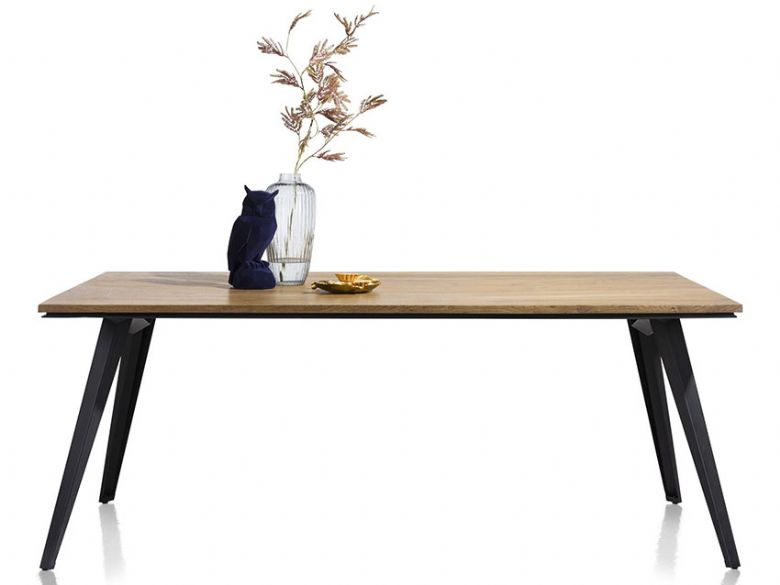 Habufa City large natural and black dining table available at Lee Longlands