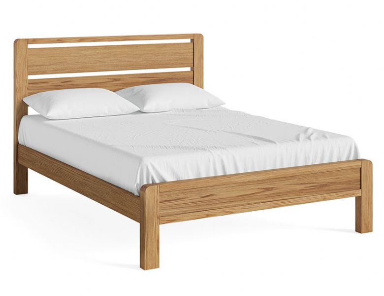 Linus Bedroom oak double Bed Frame available at Lee Longlands