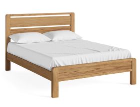 Linus Bedroom oak double Bed Frame available at Lee Longlands