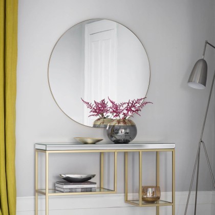 Hayle Round Mirror Champagne