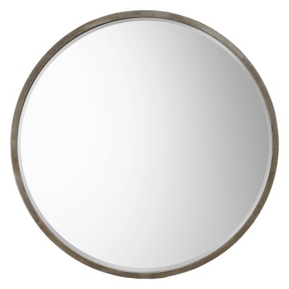 Higgins Round Mirror Antique Silver