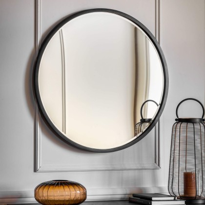 Higgins Round Mirror Black Higgins Round Mirror Black