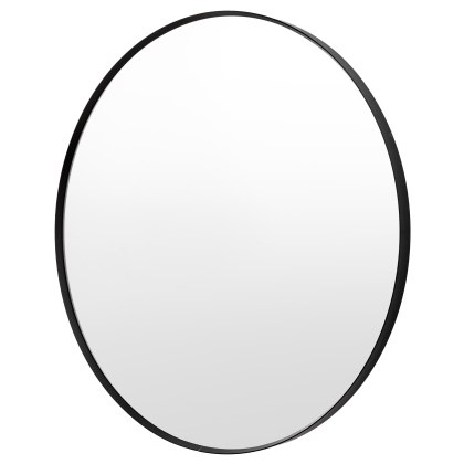 Holworth Round Mirror, Large, Black
