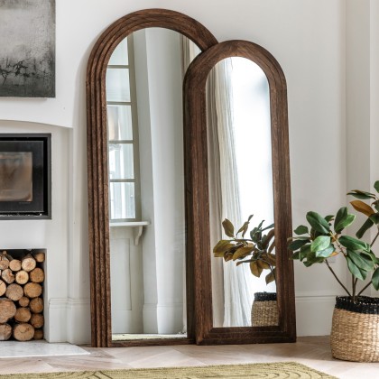 Hoxton Dark Wood Arched Mirror