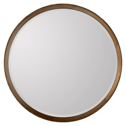 Keaton Round Mirror Walnut, Small
