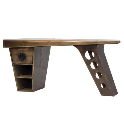 Aviator Half Wing Vintage Jet Brass Desk