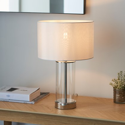 Lessina Table Lamp – Bright Nickel Finish