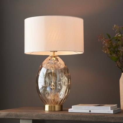 Elin Dimple Table Lamp – Champagne Finish