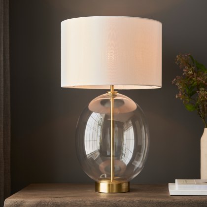 Kelda Oval Table Lamp – Satin Brass Finish