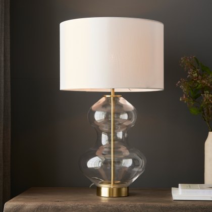 Kelda Shaped Table Lamp – Bright Nickel Finish