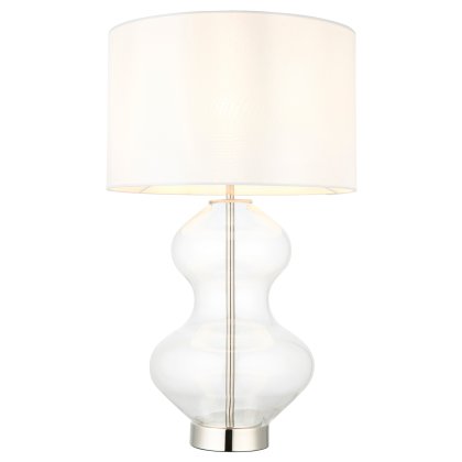 Kelda Shaped Table Lamp – Bright Nickel Finish
