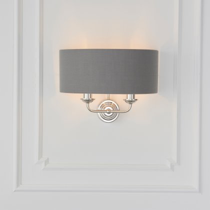 Highclere Wall Light in Charcoal & Nickel