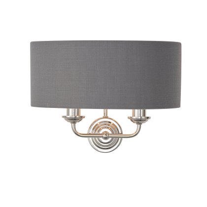 Highclere Wall Light in Charcoal & Nickel