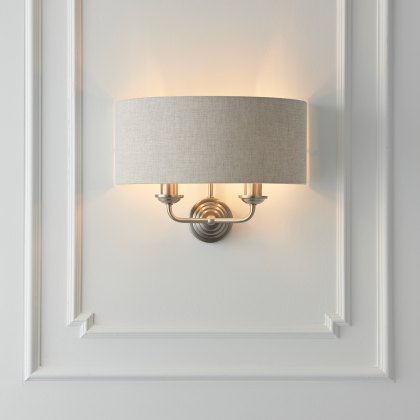 Highclere Wall Light in Chrome & Natural