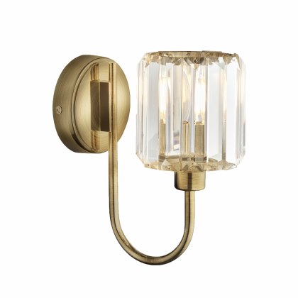Berenice Wall Light – Antique Brass & Faceted Glass Berenice Wall Light – Antique Brass & Faceted Glass
