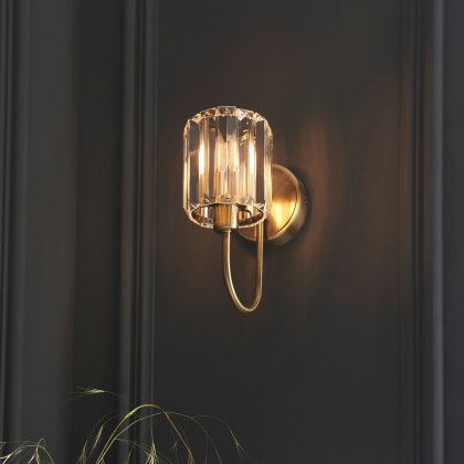 Berenice Wall Light – Antique Brass & Faceted Glass Berenice Wall Light – Antique Brass & Faceted Glass