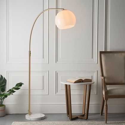Otto Floor Lamp Antique Brass & Gloss White
