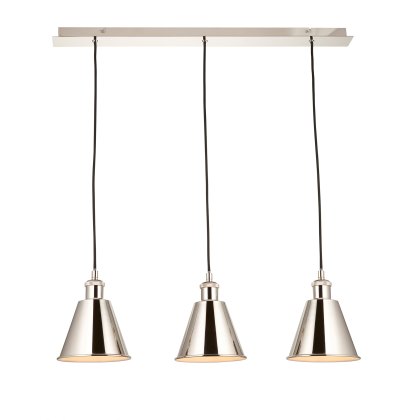 Hal 3 Linear Pendant Light in Bright Nickel