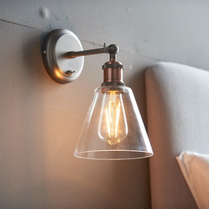 Hal Wall Light in Clear Copper Pewter