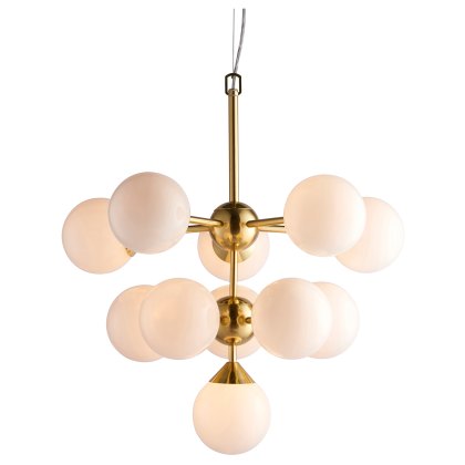 Oscar Pendant Light Brushed Gold with Gloss White Glass Oscar Pendant Light Brushed Gold with Gloss White Glass
