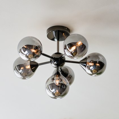 Oscar Ceiling Light Black with Smoked Glass Oscar Ceiling Light Black with Smoked Glass