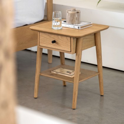 Hatfield 1 Drawer Bedside Natural