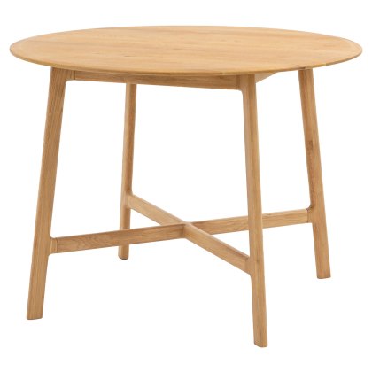 Gallery Direct Madrid Round Dining Table, Oak