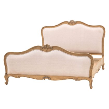 Chic Linen Upholstered King Bed