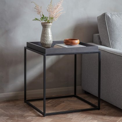 Forden Black Tray Side Table