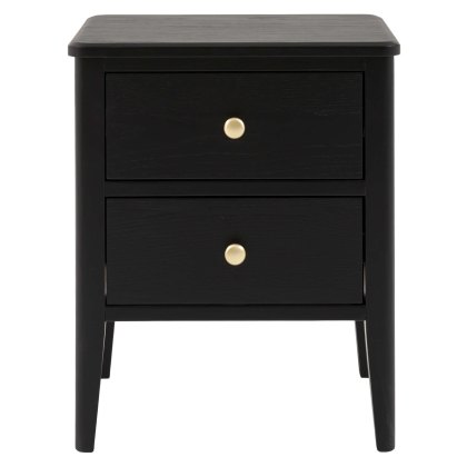 Acton Black 2 Drawer Bedside