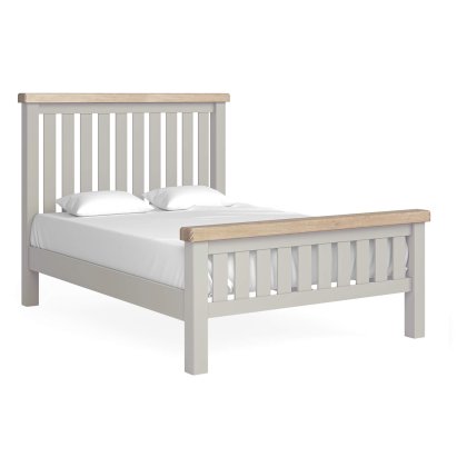 Coastal Stone Grey Slatted Double Bed