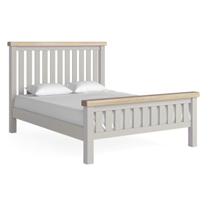 Coastal Stone Grey Slatted King Bed