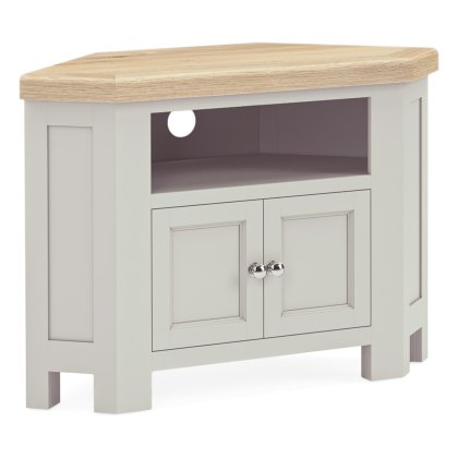 Coastal Stone Grey Corner Tv Unit With 2 Doors
