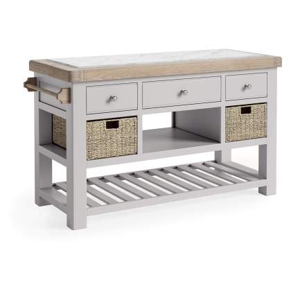 Coastal Stone Grey Large Kitchen Island