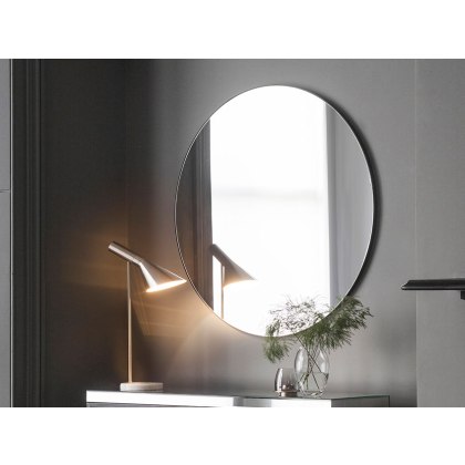 Hayle Round Mirror Black