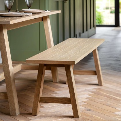 Eton Trestle Dining Bench Natural