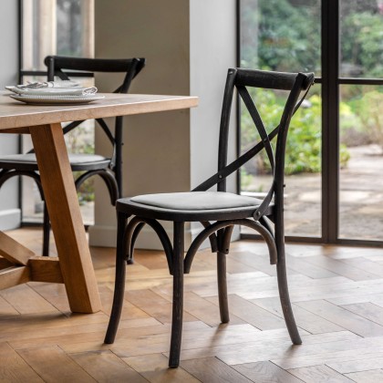 Gallery Direct Black Linen Chair Gallery Direct Black Linen Chair