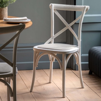 Gallery Direct Cafe White Linen Chair Gallery Direct Cafe White Linen Chair