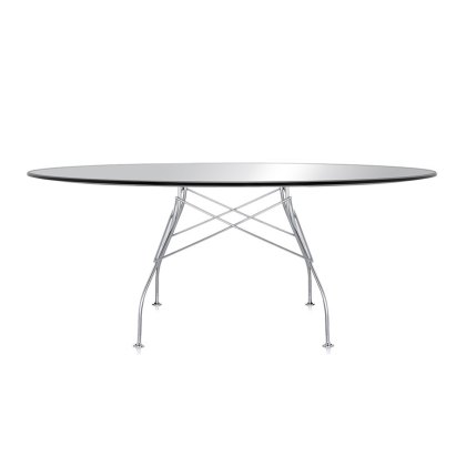 Kartell Glossy by Antonio Citterio Oval Black Glass Table
