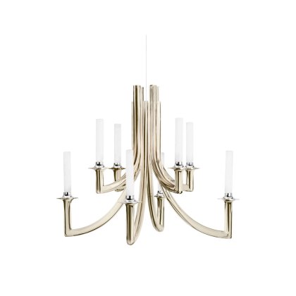 Kartell Khan by Philippe Starck Polished Metal Chandelier