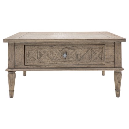 Gallery Direct Rustique Square 2 Drawer Coffee Table
