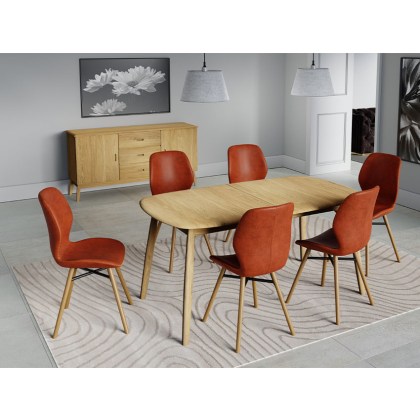 Malin Modern Extending Oak Dining Table 160-200cm