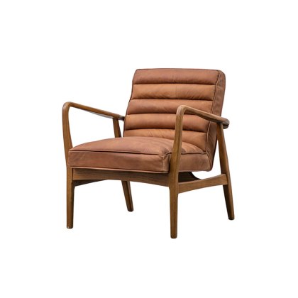Datsun Vintage Brown Leather Armchair
