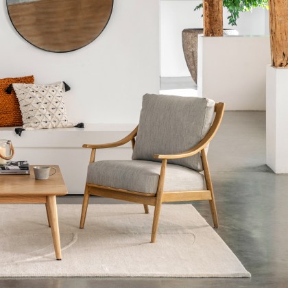 Reliant Mid-Century Modern Armchair | Natural Linen